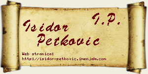 Isidor Petković vizit kartica